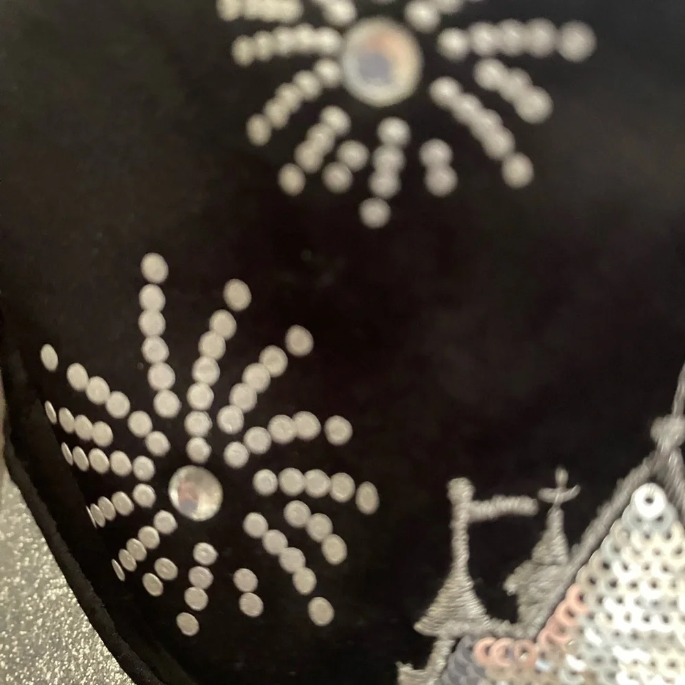 Disney Parks Cinderella Castle Fireworks Glitter Satin Hat. Adjustable.
